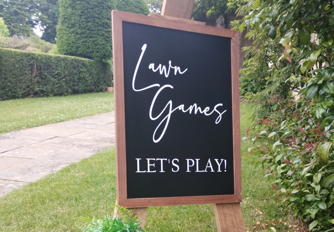Lawn games A frame sign